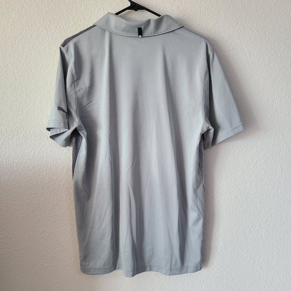 Puma Men's Size Medium PWR Cool Golf Polo Short Sleeve Colorblock Grey - Picture 2 of 8
